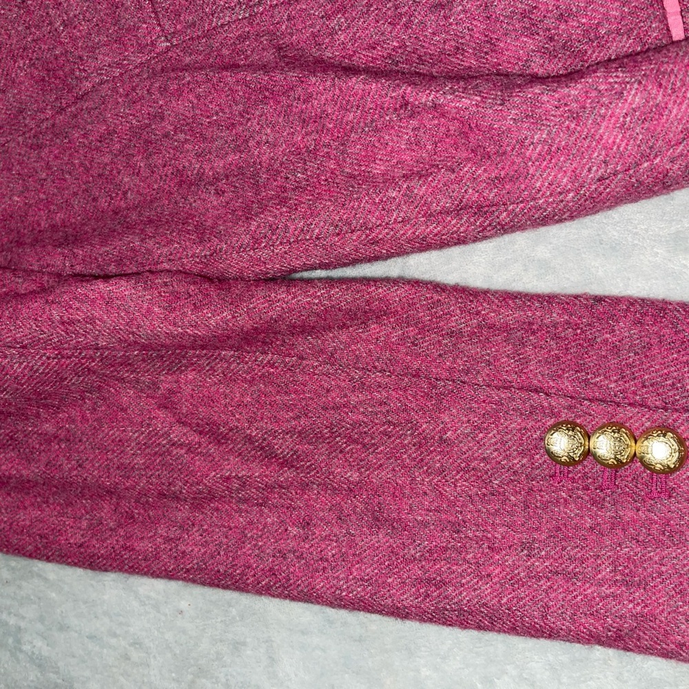 Talbots Raspberry-Pink Tweed Blazer with Gold Buttons - Picture 6 of 9